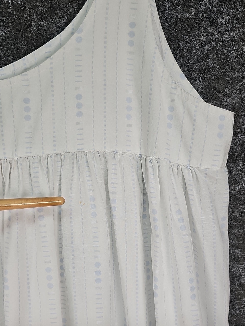 Vintage 90s Victoria Secret Prairie Gown, Cotton, White Blue, Generous SZ Large - Picture 8 of 13